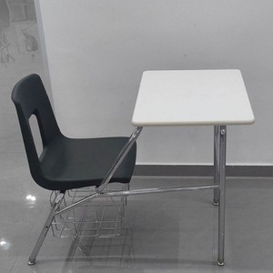 Ensemble bureau et chaise pour étudiant, plateau en MDF blanc, structure en métal, design moderne, mobilier scolaire, 94x60x70mm, durable - Product Image 5