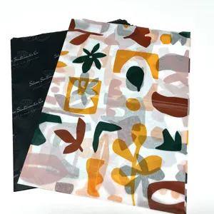 Manufacturer supply recycled custom hot foil gift tissue paper with branded wrapping silk papers