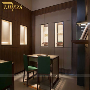 Vitrines murales noires pour bijoux, présentoirs de vente au détail, design de comptoir moderne, <span class=keywords><strong>service</strong></span> de rénovation de magasin sur mesure - Product Image 6