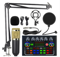 Carte son F009 pour diffusion en direct et podcast, avec micro et casque de monitoring, ensemble complet pour enregistrement musical – Meilleures ventes