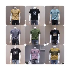 100% algodón hombres cuello redondo Camiseta inventario nuevo diseño moda impresión hombres camiseta alta calidad hombres camiseta