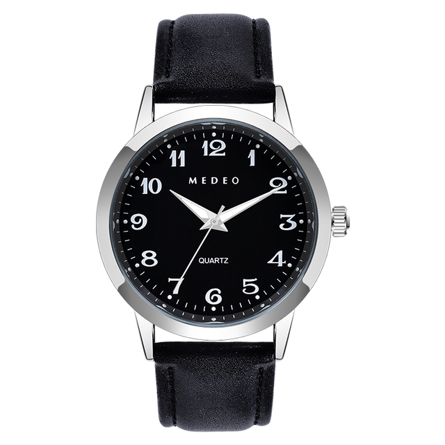 Automatic Fashion Quartz Watch for Men and Women Luminous 3ATM Business Style with Alloy Case Leather Band for Students