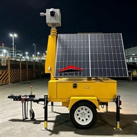 Remolque de Vigilancia Portátil Plegable con Energía Solar, Paneles Solares Plegables para Monitoreo de Eventos Temporales