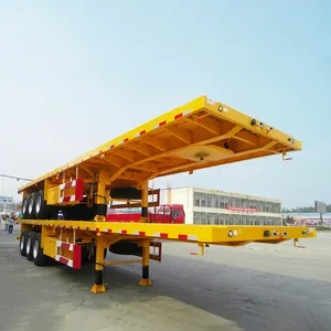 Versand 3 Achsen 40 Fuß 60 Tonnen 80 Tonnen Container Transport Flach betta hänger 3 Achsen Pritschen Sattel auflieger Preis