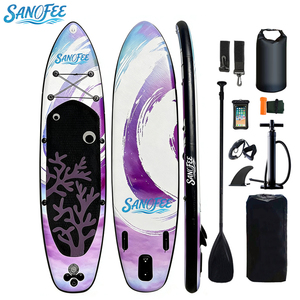 Planche de SUP <span class=keywords><strong>gonflable</strong></span> 10'6" <span class=keywords><strong>violet</strong></span> vif corail, design élégant vie marine, en PVC 1.2MM, avec sac étanche - Product Image 2