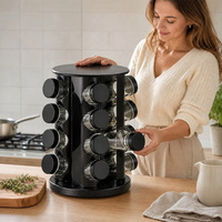 Support à épices rotatif en acier inoxydable, personnalisable OEM/ODM, avec emballage, pour pots à épices, organisateur de carrousel à épices