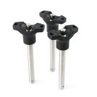 Goupilles à bille robustes polies, passivées, nickelées, à dégagement rapide, 8/20 mm, pour machines