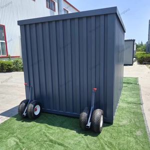 Container Prefabbricato Pieghevole e Impilabile con Ruote in <span class=keywords><strong>Gomma</strong></span> e Acciaio - Unità Mobile Moderna per Stoccaggio - Product Image 4