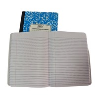Cahier de composition multicolore 7,5 x 9,75 pouces, classification par sujets, ligné, 100 feuilles, vente en gros de cahiers de composition en vrac