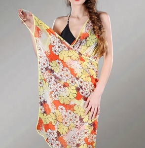 Bestdance <span class=keywords><strong>Sexy</strong></span> gasa mujeres playa vestido Bikini traje de baño cubrir Sarong Wrap Pareo - Product Image 6