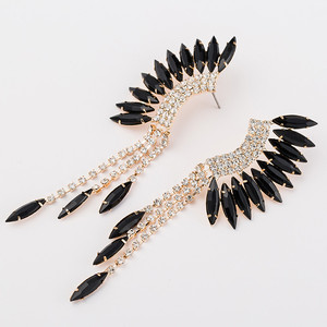 Boucles d'oreilles pendantes tendance, créatives et originales, incrustées de diamants et de cristaux - Product Image 1
