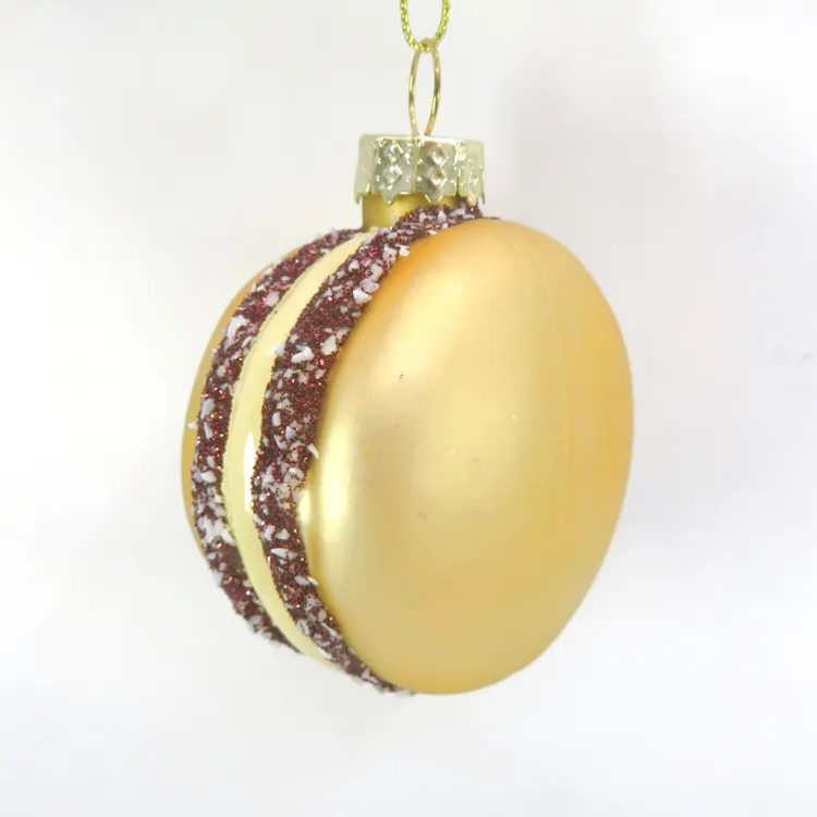 Adorno de cristal de Navidad de Eaglegifts, adorno de postre de macarrón occidental para decoración colgante de árbol