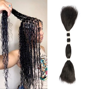 ผมต่อ Shoumei ขายดี ผมบราซิลแท้ 100% แบบดิบ ขนาด 12-30 นิ้ว ผมแท้แบบเรมี่ ลอนเปียกและหยักศก สำหรับถักเปียสไตล์โบฮีเมียน SDD - Product Image 2