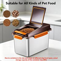 Conteneur de stockage de nourriture pour chien en acier inoxydable, 11 lb, hermétique, avec cuillère doseuse pour garde-manger, nourriture sèche