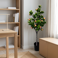 Arbre de pêche artificiel en pot, faux bonsaï à fleurs roses pour la décoration de la maison, du bureau ou d'un mariage, arbre à fleurs artificiel d'intérieur
