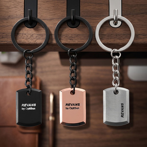 Porte-clés en alliage de zinc plaqué or rose et argent, émail noir, avec logo et texte personnalisés, pour cadeau d'entreprise - Product Image 5