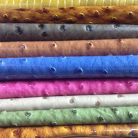 Kain Kulit Imitasi Burung Unta Premium PU Embossed Roll Tahan Air Anti Jamur Dekoratif untuk Tas Kerja Wanita, Tas Tangan, Dompet, dan Sabuk