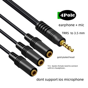 30cm 3,5mm (1/8 ') <span class=keywords><strong>TRRS</strong></span> 4 polos/3 anillos macho hembra 3,5mm <span class=keywords><strong>TRRS</strong></span> 4 polos/3 anillos cable de audio estéreo para teléfonos móviles altavoces de PVC - Product Image 4