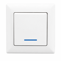 Interrupteur à bascule 1 voie 1 gang avec voyant lumineux, commande murale blanche pour l'éclairage des chambres, des couloirs et des hôtels
