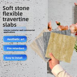 Panneaux muraux extérieurs en pierre poreuse blanche romaine douce, <span class=keywords><strong>imitation</strong></span> argile, ignifuges, ultra-fins, flexibles - Product Image 1