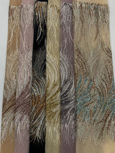 Nuovo abito da sposa con ricami tridimensionali a fiori e perline ricamati in <span class=keywords><strong>Tulle</strong></span> tessuto pizzo esclusivo tessuto di pizzo - Product Image 3