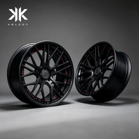 Nouvelles jantes en alliage d'aluminium forgé 2 pièces, fibre de carbone, multi-rayons, noir mat et rouge, 19-22 pouces, 5x112 5x120, légères et concaves