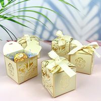 Stilvolle Beige Goldfolie Tulpen-Geschenkbox mit Band für Hochzeitsgeschenke Feiertagsgeschenke Süßigkeiten Hochwertige Dekorative Verpackung