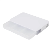 Valise portable en plastique avec 6 compartiments, boîte de rangement pour pilules, conteneur, logo personnalisé