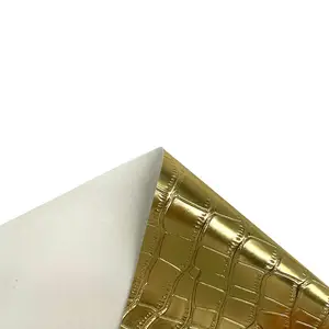 Gold Silber Synthetisches Krokodil muster PVC Kunstleder Stoff Vinyl rolle auf Lager für Soft Bag Gepäck