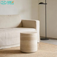 Table basse ronde convertible HZX STONE FRP - Meubles modernes pour salon et bureau à domicile, durables et écologiques, pour usage domestique
