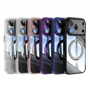360 ° Funda para Teléfono con Soporte Giratorio y Protector de Lente para iPhone 17 16 15 14 13 12 Pro Max Air, Cubierta Mate con Soporte Magnético - Product Image 1