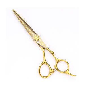 Ciseaux à cheveux dorés 62 mm, ciseaux à effiler à motif Damas, pour droitiers, pour coiffeurs, fabriqués à Suzhou - Product Image 2