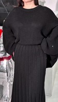 RO827-4 Nouvelle tenue islamique, ensemble robe ample, manches cloche, jupe plissée, tenue modeste pour femmes musulmanes, ensemble robe décontractée en 2 pièces