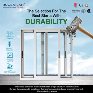 Ventana Corredera de Doble Acristalamiento Insonorizada Rogenilan para <span class=keywords><strong>Cocina</strong></span>, Ventanas Correderas de Aluminio con Vidrio Low-e y Mosquitera - Product Image 5