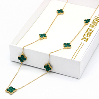 Gold Plated Extra Long Heart Pendant Necklace for Women