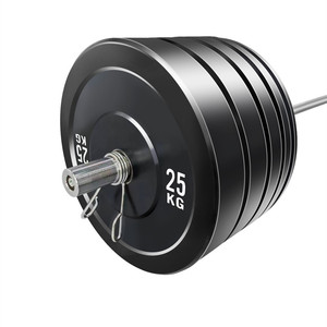 Bán buôn đĩa tạ cao su đen, chất lượng cao, trọng lượng tự do, phù hợp với phòng tập thể dục tại nhà. Có thể tùy chỉnh LOGO. - Product Image 1