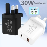 30W PD3.0 QC3.0 Dual Port USB a Type C Bersertifikasi CE ROHS UK 3Pin OEM ODM Pengisi Daya Dinding Pengisian Cepat Kecepatan Tinggi
