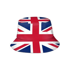 Nouveau chapeau bob en denim de qualité supérieure personnalisé avec drapeau du Royaume-Uni en coton pour les fans de football fou de la fête - Product Image 1