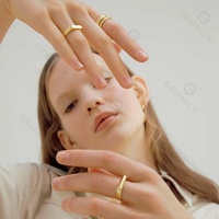 Anneau réglable en or, en argent massif, pour tous les jours, accessoires féminins