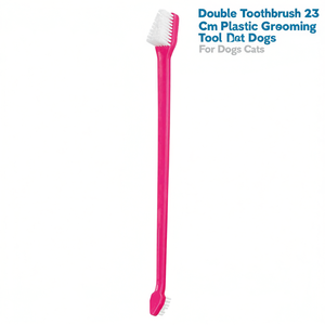 Cepillo de dientes doble de 23 cm, herramienta de aseo de plástico para perros y gatos - Product Image 2