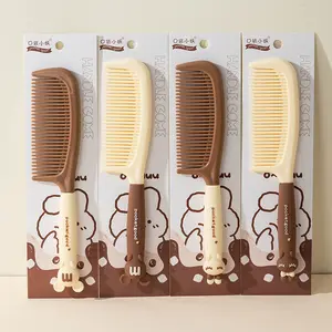 Fashionable Girls Dormitory Home Smooth Lovely Cartoon Chocolate Colorful Detangling Sets Massage Paddle Hair Comb