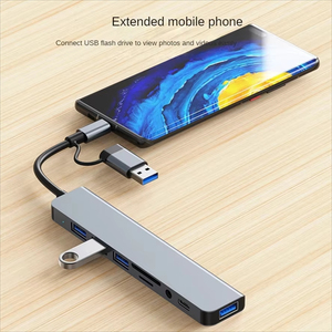 8 en 2 USB 3.0 HUB USB C HUB Station d'accueil Transmission haute vitesse répartiteur adaptateur OTG pour <span class=keywords><strong>PC</strong></span> portable <span class=keywords><strong>Macbook</strong></span> - Product Image 5