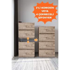 Cómoda Moderna de 4 Cajones de MDF y Pino, Diseño Nórdico Europeo, Mueble de Almacenamiento para Dormitorio y Cuarto de Bebé, Material Metálico - Product Image 6