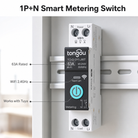 Relais intelligent WiFi Tuya 1P sur rail DIN avec surveillance de l'énergie en temps réel, contrôle à distance, CA 60Hz, capacité de coupure 6kA