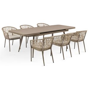 Sunny Garden Furniture Set Aluminium Dining Table with <strong>Cable</strong> Chairs - Product Image 2