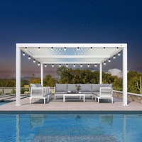 Pergola de jardin intelligente en aluminium avec capteur de pluie, économique, étanche, écologique, à lames orientables électriques, pour jardin, extérieur, balcon