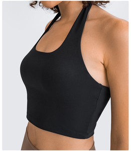 Top Sportivo da Donna 2 in 1 con Logo Personalizzato, Leggero, con Schiena Arricciata e Allacciatura al Collo, Imbottitura Rimovibile, Ideale per Fitness - Product Image 2