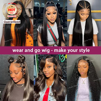 Wig Rambut Asli Manusia HD 13X6 Transparan Bone Straight Densitas 200% Grosir, Wig Rambut Asli Manusia Lace Frontal 13X4 Ukuran 30 34 Inch