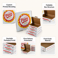 Boîtes à pizza carrées jetables biodégradables de qualité alimentaire, écologiques, 6 pouces/8 pouces/16 pouces, emballage gaufré pour plats à emporter et livraison