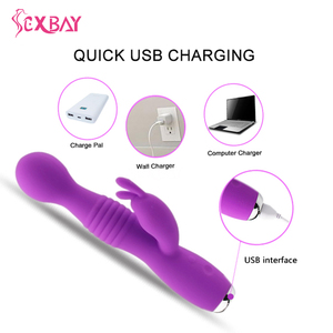 Sexbay Nieuw Ontwerp <span class=keywords><strong>G-spot</strong></span> <span class=keywords><strong>Vibrator</strong></span> Massager Realistische Roterende Kop Stotende Elektrische Seks Toy Konijn Dildo <span class=keywords><strong>Vibrator</strong></span> voor Vrouwen - Product Image 3